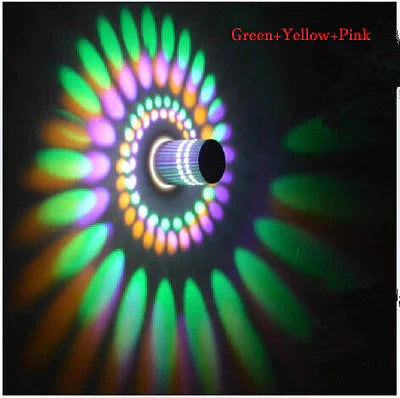Modern Led Ceiling Light 3W Rgb Wall Sconce Front Balcony Lamp Porch Green Yellow Pink