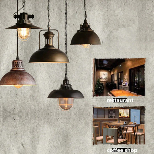 Vintage Loft Pendant Lights Single Head Pot Droplight Metal Industrial Hanging Lamp Dining Room