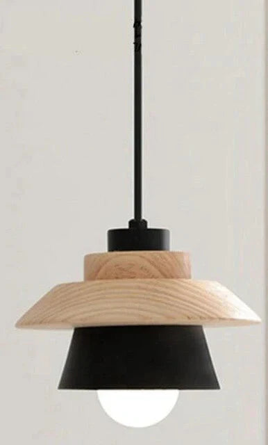 Modern Pendant Lamp Light Natural Simple Wooden Lighting Fixture For Loft Cafe Bar Living Room