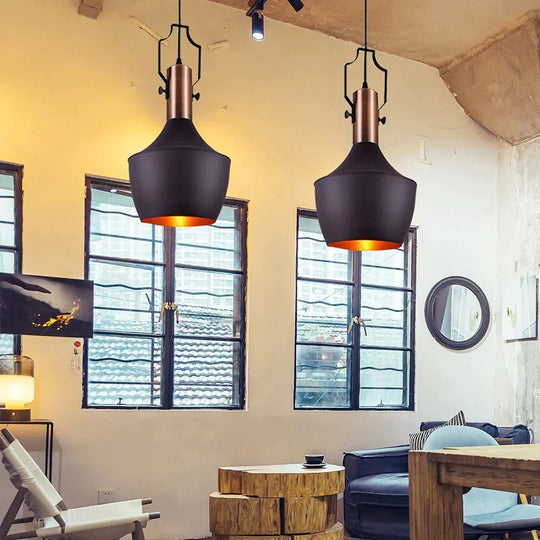 Retro Industrial Chandelier Light Black Metal Shade Housing Kitchen Restaurant Bar Cafe Led Pendant