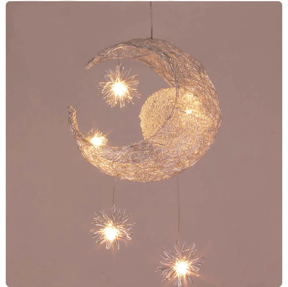 Modern Pendant Lights Kid’s Room Lighting Moon Star Child Bedroom Lamps Aluminum Handing Lamp For