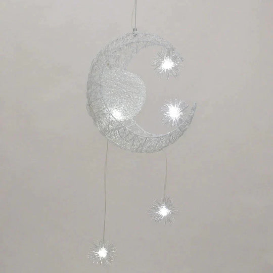 Modern Pendant Lights Kid’s Room Lighting Moon Star Child Bedroom Lamps Aluminum Handing Lamp For