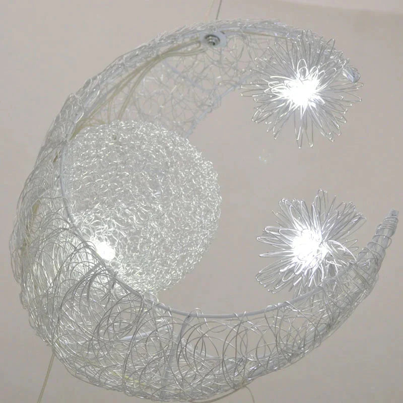 Modern Pendant Lights Kid’s Room Lighting Moon Star Child Bedroom Lamps Aluminum Handing Lamp For