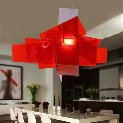 Modern Big Bang Led Pendant Lights White/Red Stacking Acrylic Lamps Suspension Lustres De Teto