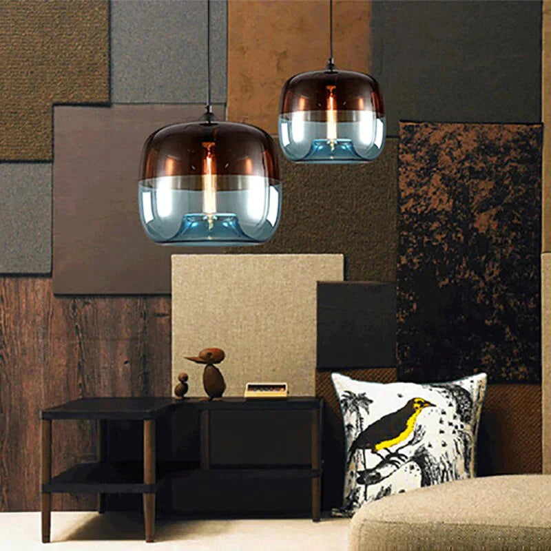 Modern Nordic Art Deco Colorful Hanging Glass Pendant Lamp Lights Fixtures E27 Led For Kitchen