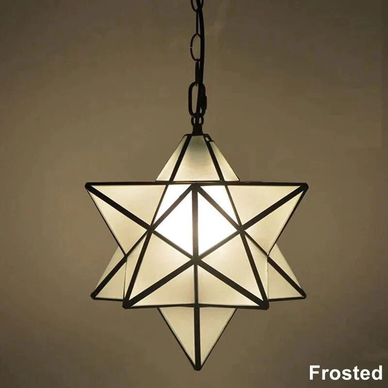 Loft Vintage Pendant Lamp Light Shooting Star Tiffany Glass Lighting Ceiling For Home Aisle