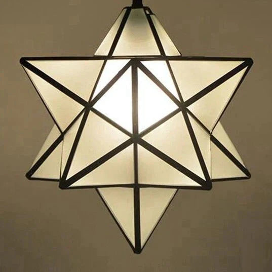 Loft Vintage Pendant Lamp Light Shooting Star Tiffany Glass Lighting Ceiling For Home Aisle