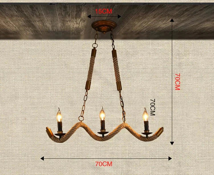 Handmade Vintage Pendant Lights Loft Rope Pendants Lamps Industrial Retro Edison Lamp Lustres De