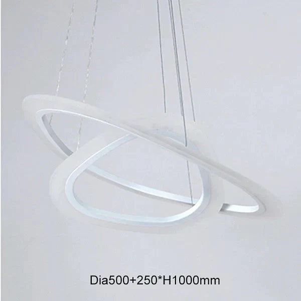 Modern Led Pendant Lights For Living Room Dining 3/2/1 Triangle Rings Acrylic Aluminum Body Lamp 2