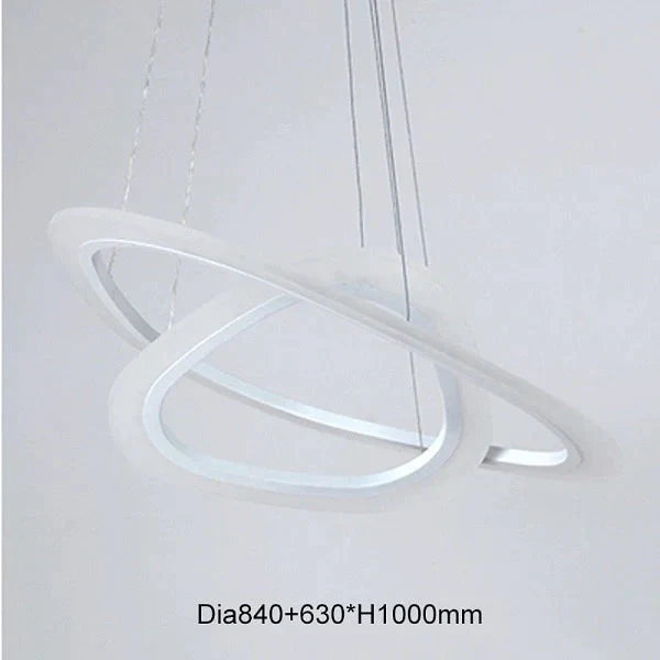 Modern Led Pendant Lights For Living Room Dining 3/2/1 Triangle Rings Acrylic Aluminum Body Lamp 2