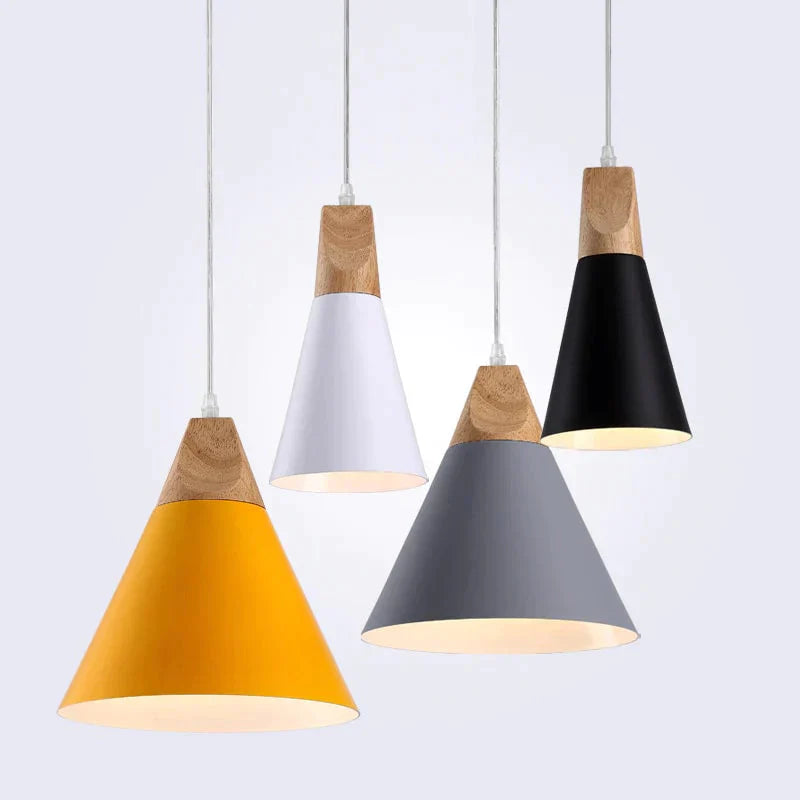 Modern Wood Pendant Lights Led Hanglamp Colorful Lamps For Restaurant/Bar Lighting Luminaire Home