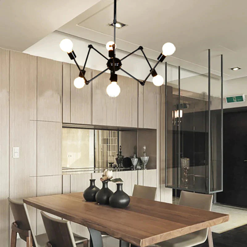 Art Deco Modern Spider Pendant Lights With 6/8/10/12 Heads Adjustable E27 Led For Restaurant Bar