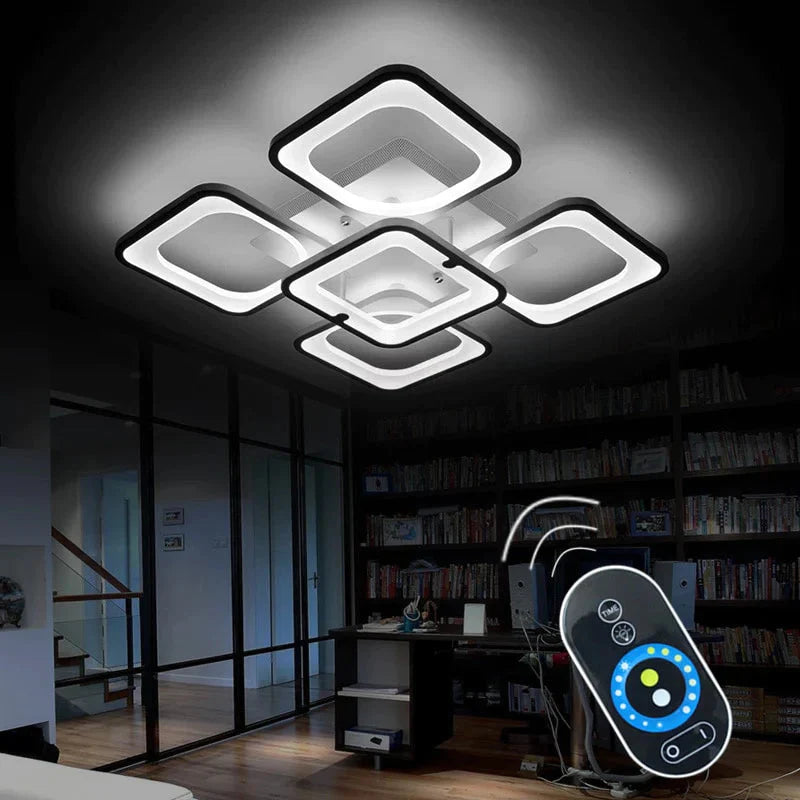 Remote Modern Led Ceiling Lights Fixture For Bedroom Dining Room Acrylic Lampshade Dimmable 15 - 25