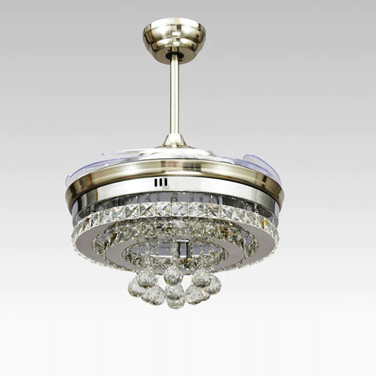 Led Modern Crystal Acrylic Pendant Fan Lamp.led Light.pendant Lights.led Lamp For Foyer Bedroom