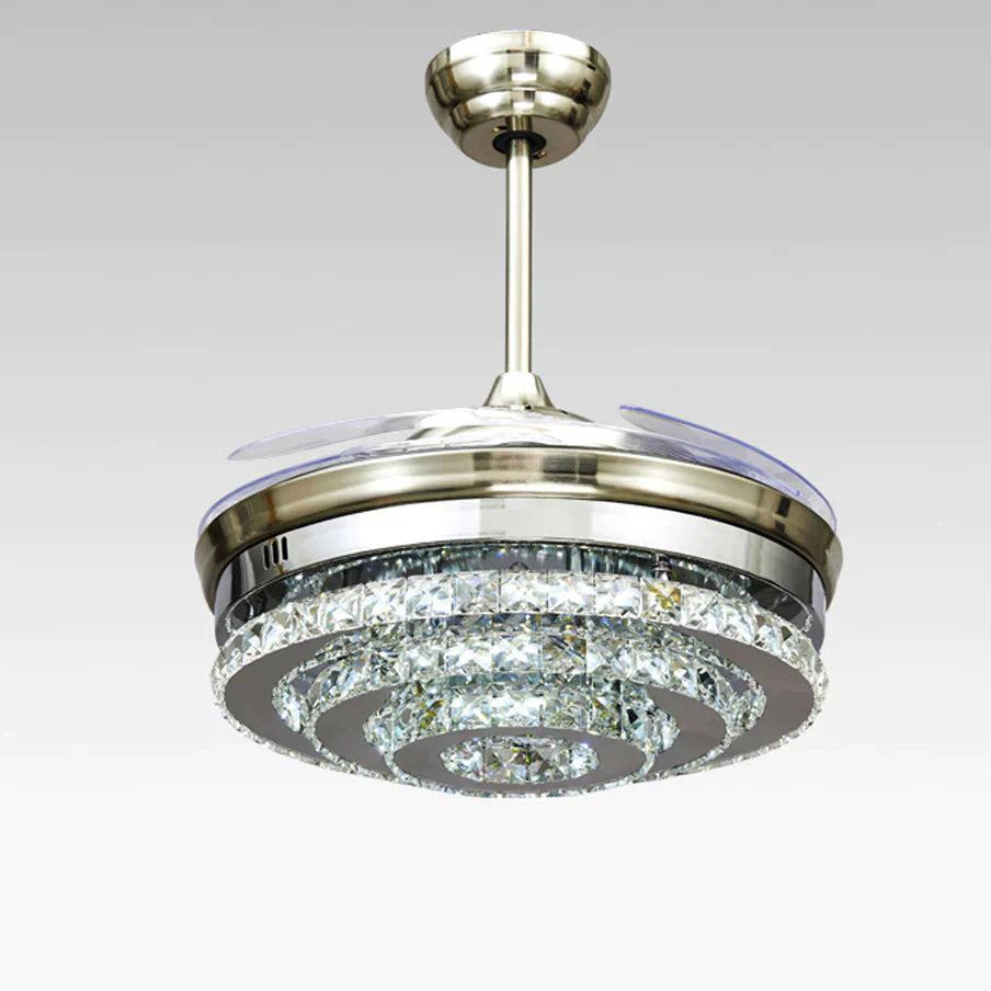 Led Modern Crystal Acrylic Pendant Fan Lamp.led Light.pendant Lights.led Lamp For Foyer Bedroom