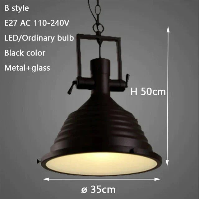 3 Style Loft Retro Industrial Hanging Hardware Metals Pendant Lamp Vintage E27 Led Lights For
