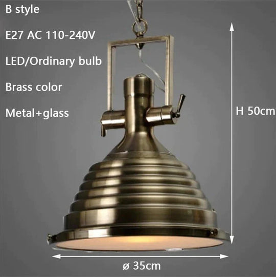 3 Style Loft Retro Industrial Hanging Hardware Metals Pendant Lamp Vintage E27 Led Lights For