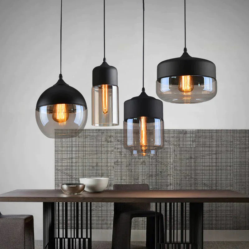 Nordic Modern Loft Hanging Glass Pendant Lamp Fixtures E27 E26 Led Lights For Kitchen Restaurant