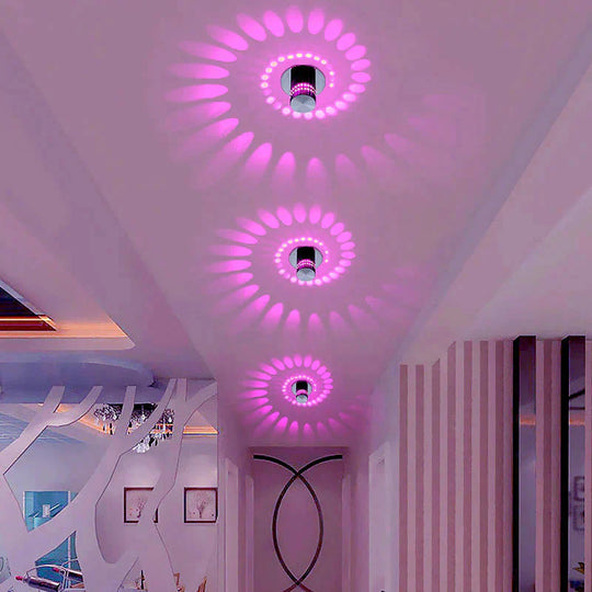 Modern Led Ceiling Light 3W Rgb Wall Sconce Front Balcony Lamp Porch