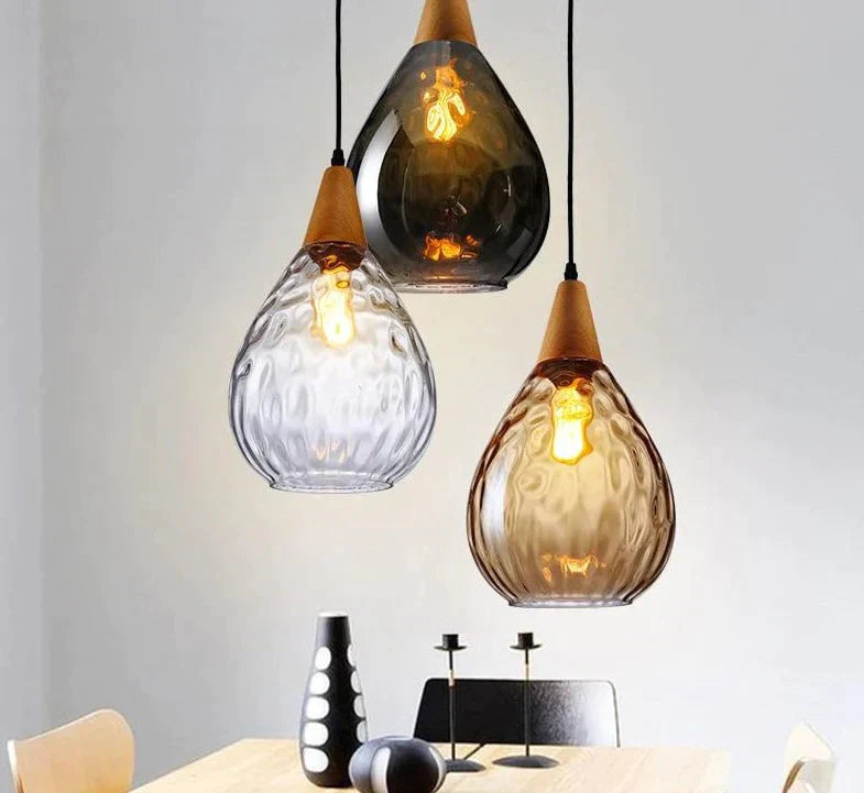 Retro Led Glass Pendant Lights Lamparas De Techo Colgante For Loft Bedroom Living Room Industrial