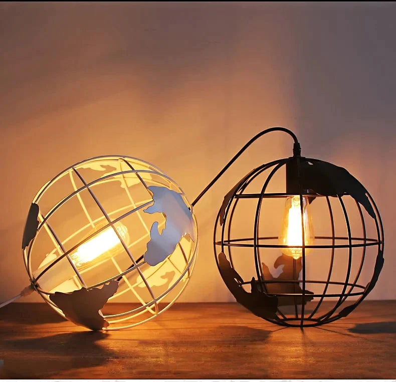 Modern Globe Pendant Lights Black/White Lamps For Bar/Restaurant Hollow Ball Ceiling Fixtures Light