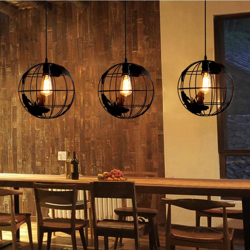 Modern Globe Pendant Lights Black/White Lamps For Bar/Restaurant Hollow Ball Ceiling Fixtures Light