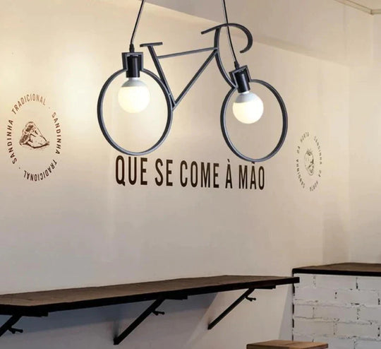 Modern Bicycle Decor Led Pendant Lights For Living Room Kitchen Coffee Lustre Pendente Hanging Lamp