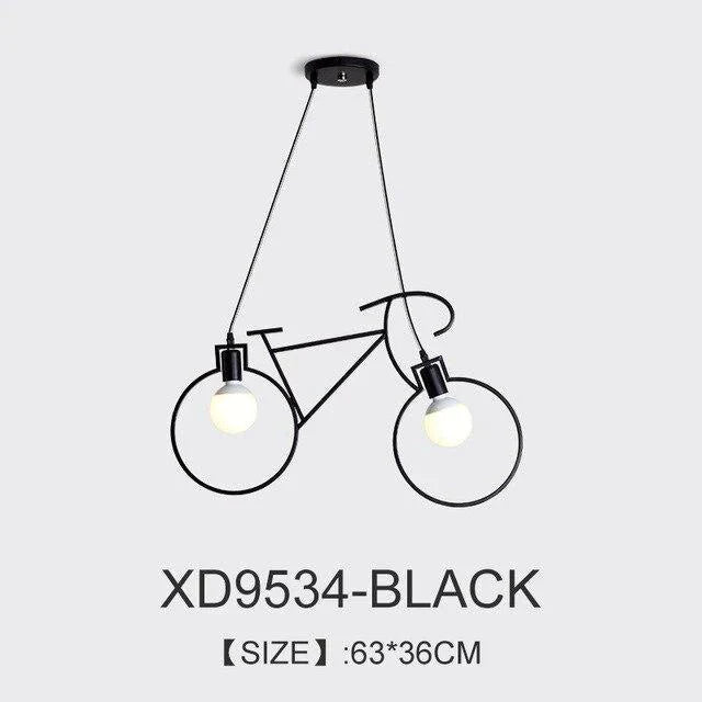 Modern Bicycle Decor Led Pendant Lights For Living Room Kitchen Coffee Lustre Pendente Hanging Lamp