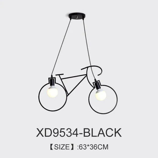 Modern Bicycle Decor Led Pendant Lights For Living Room Kitchen Coffee Lustre Pendente Hanging Lamp