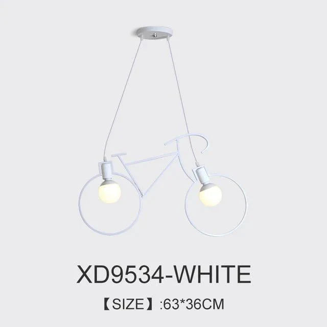 Modern Bicycle Decor Led Pendant Lights For Living Room Kitchen Coffee Lustre Pendente Hanging Lamp