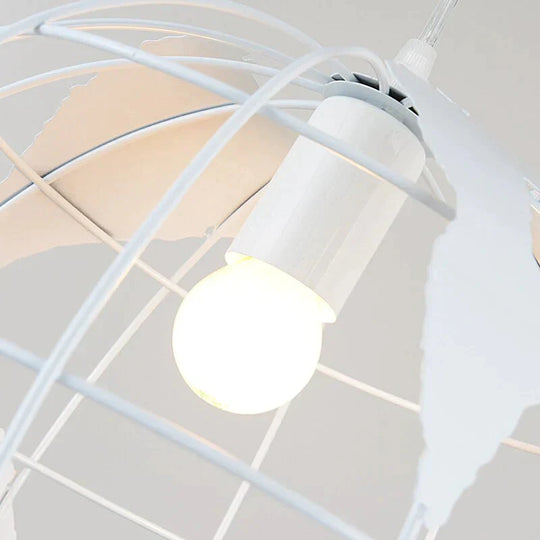 Pendant Light Black/White Creative E27 Bulbs Earth Iron Lamp Edison Bulb For Kitchen Dining Room