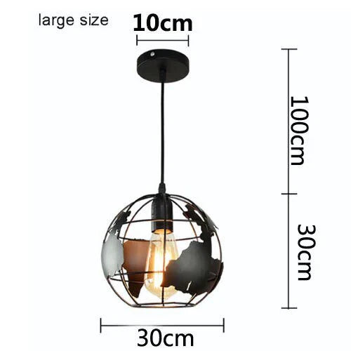 Pendant Light Black/White Creative E27 Bulbs Earth Iron Lamp Edison Bulb For Kitchen Dining Room