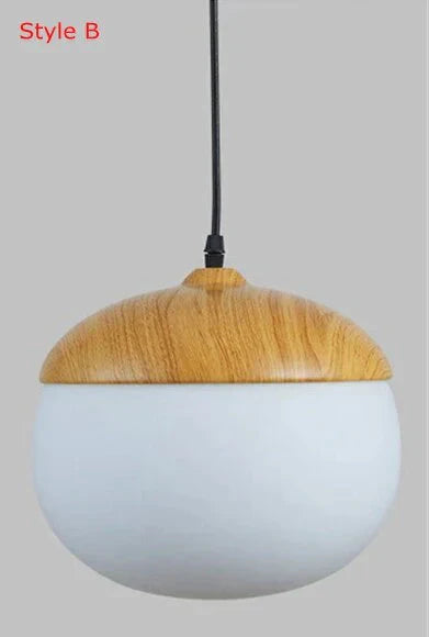 Imitation Wood Nut Pendant Lamp Industrial Retro Kitchen Shade Light For Dining Room Restaurant