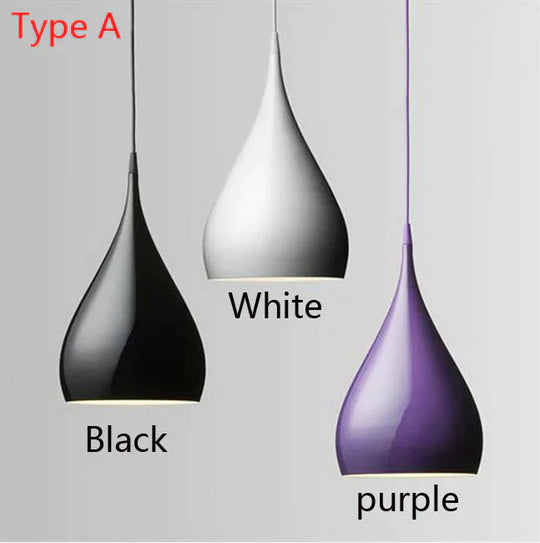 Modern Metal Pendant Lighting Fixtures For Home Restaurant Dining Room Kitchen Decor E27 Black /