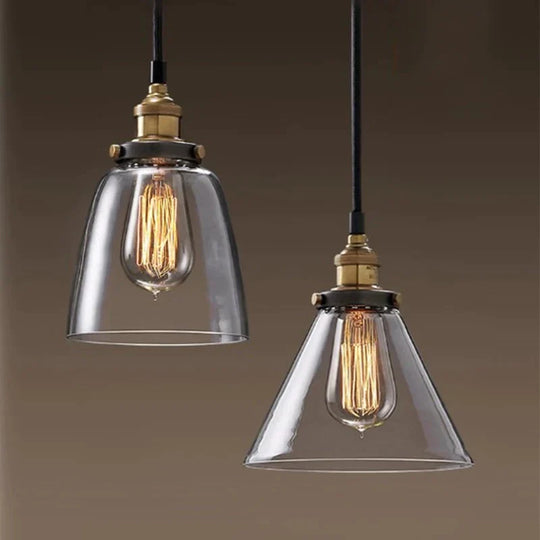 Vintage Pendant Lights Amber Glass E27 Edison Bulb Lamp