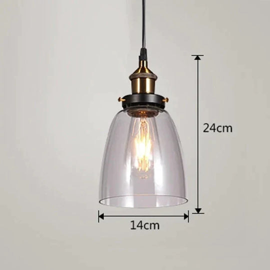 Vintage Pendant Lights American Amber Glass Lamp E27 Edison Light Bulb Dinning Room Kitchen Home