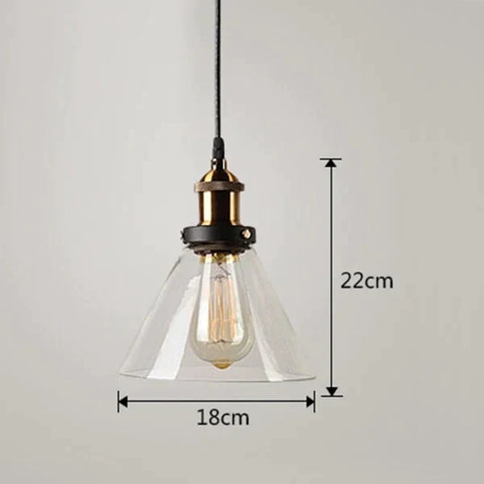 Vintage Pendant Lights American Amber Glass Lamp E27 Edison Light Bulb Dinning Room Kitchen Home