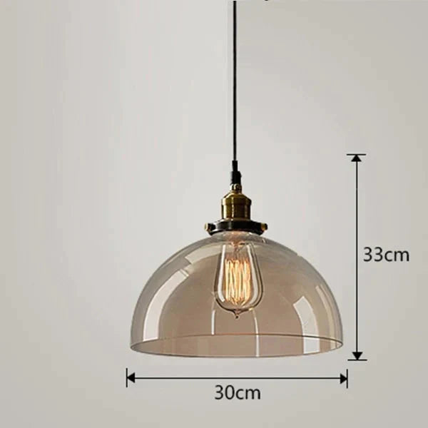 Vintage Pendant Lights American Amber Glass Lamp E27 Edison Light Bulb Dinning Room Kitchen Home