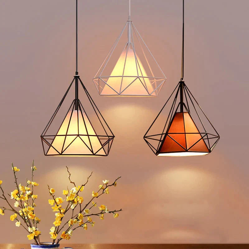 Modern Iron Painted Industrial Chandeliers E27 Diamond Chandelier Led Lighting For Living Room