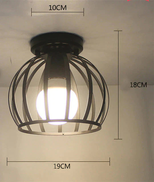 Vintage Ceiling Lights Lustre Luminaria Led Lamp Loft Iron Cage Fixtures Lighting 4