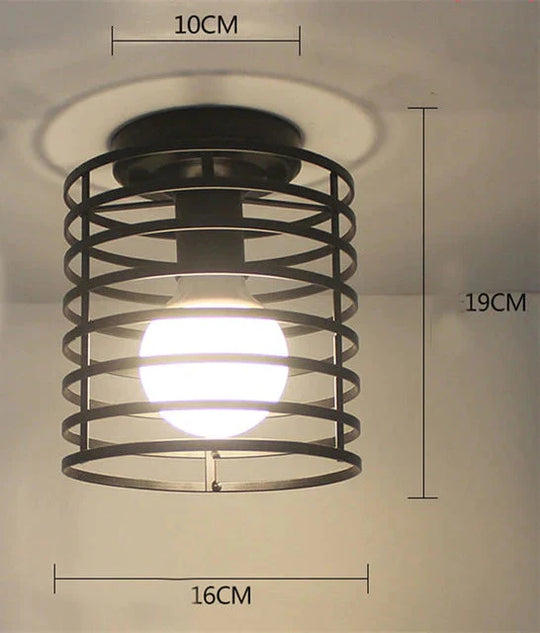 Vintage Ceiling Lights Lustre Luminaria Led Lamp Loft Iron Cage Fixtures Lighting 5