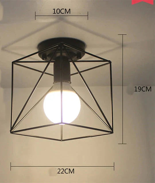 Vintage Ceiling Lights Lustre Luminaria Led Lamp Loft Iron Cage Fixtures Lighting 15