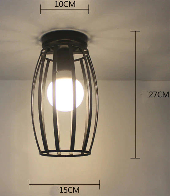Vintage Ceiling Lights Lustre Luminaria Led Lamp Loft Iron Cage Fixtures Lighting 16