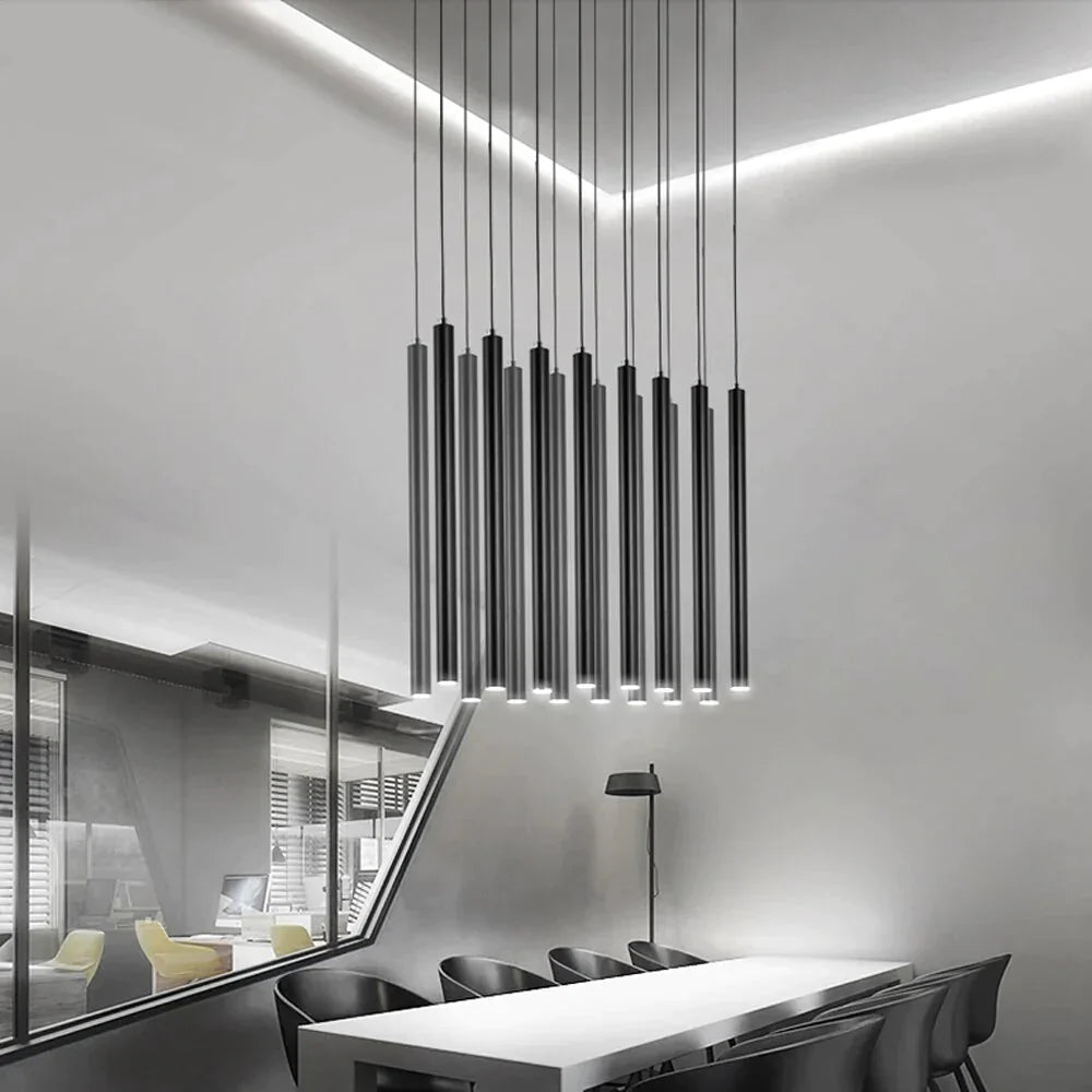 Minimalist Modern Conical Long Pendant Light Chandelier For Dining / Living Room Ceiling Duplex