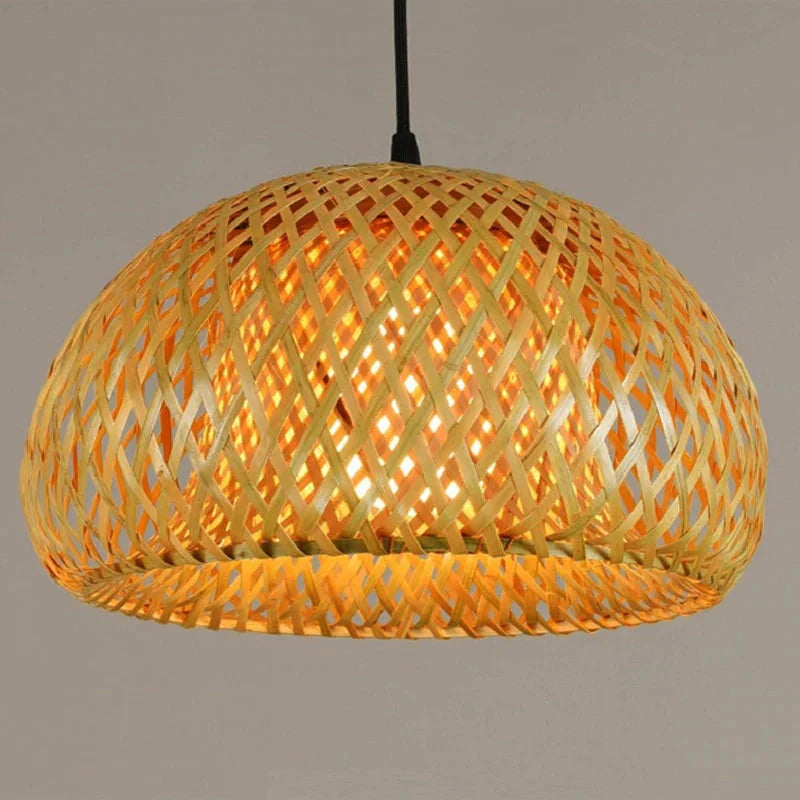 Modern Bamboo Hand Knitted Pendant Lamp For Dinning Living Room