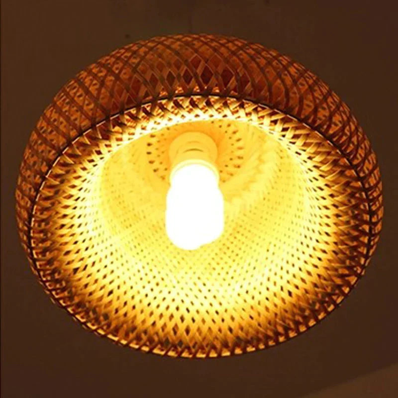 Modern Bamboo Hand Knitted Pendant Lamp For Dinning Living Room