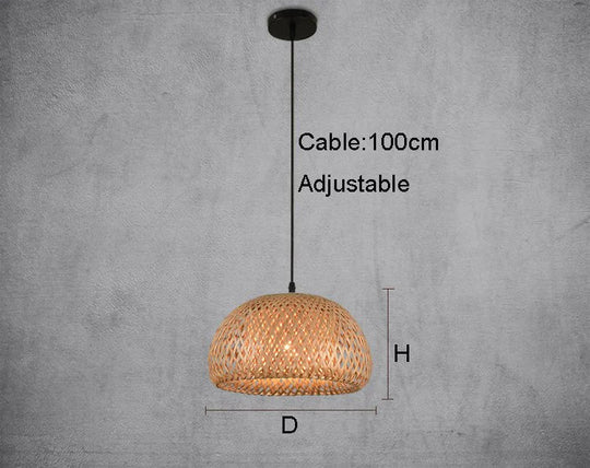 Modern Bamboo Hand Knitted Pendant Lamp For Dinning Living Room