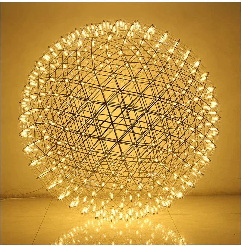 Modern Loft Spark Ball Led Pendant Light Firework Stainless Steel Lamps Dia20Cm 8Inch / Golden Body