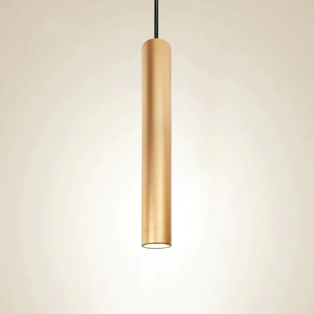 Cylinder Pipe Pendant Lights Kitchen Island Dining Room Bar Counter Gold / 7W Dimmable 300Mm Cold