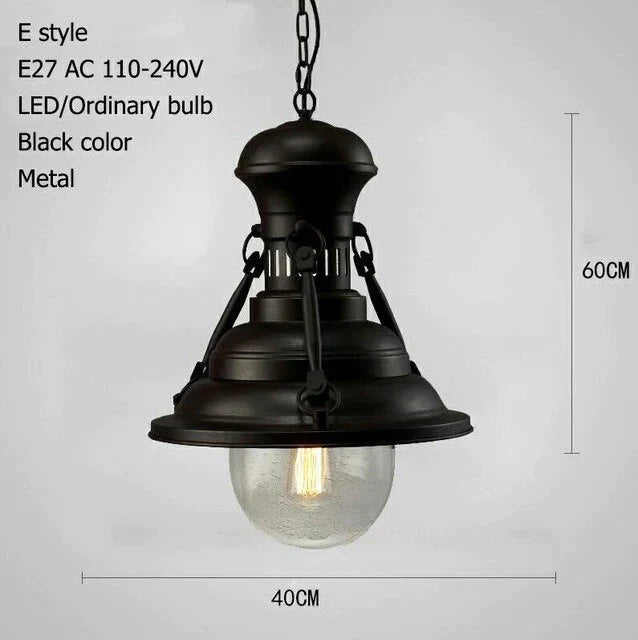 3 Style Loft Retro Industrial Hanging Hardware Metals Pendant Lamp Vintage E27 Led Lights For